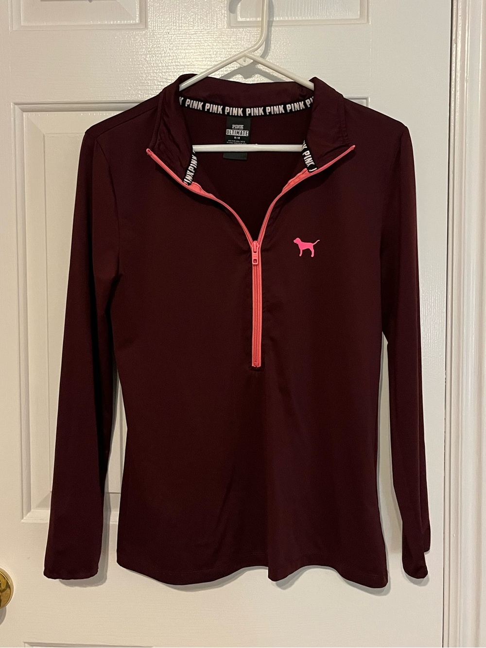 PINK Victoria's Secret Maroon Jacket with Pink Trim